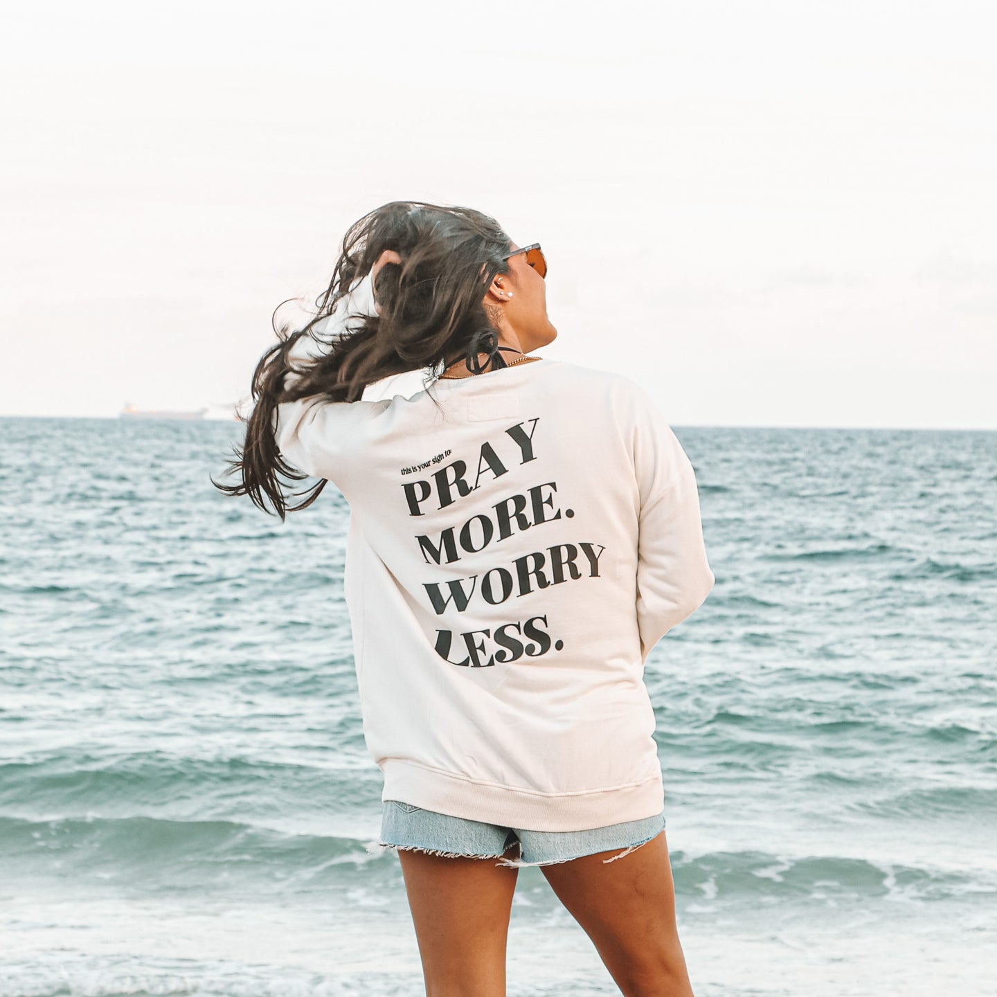Pray More Worry Less Crewneck