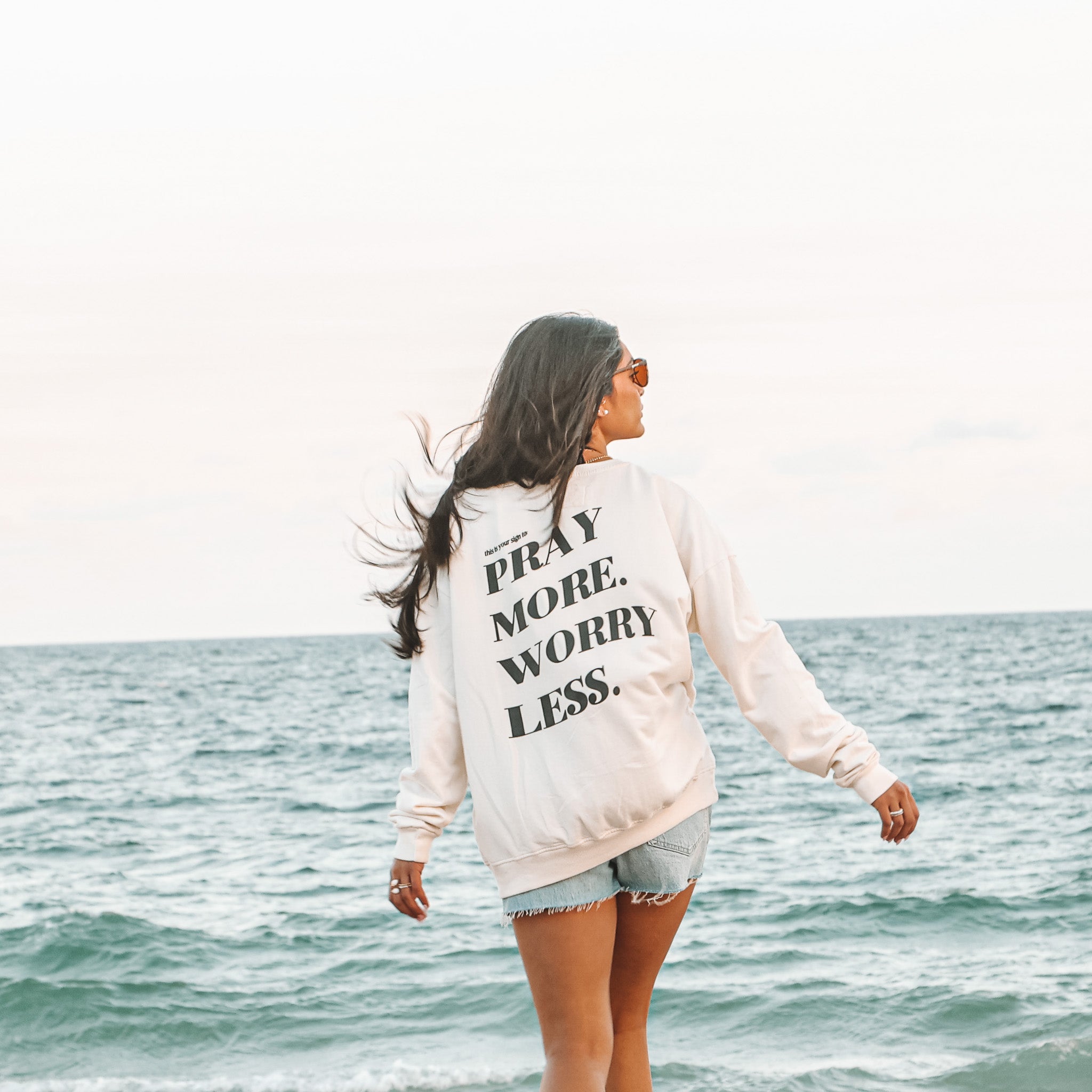 Pray More Worry Less Crewneck